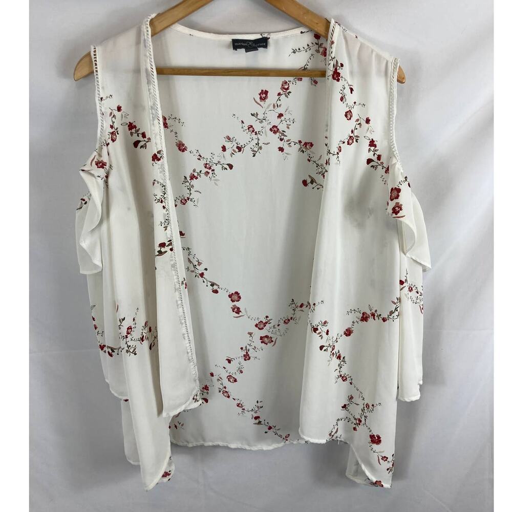 Stitch Fix Market & Spruce Floral Cold Shoulder Kimono top size small